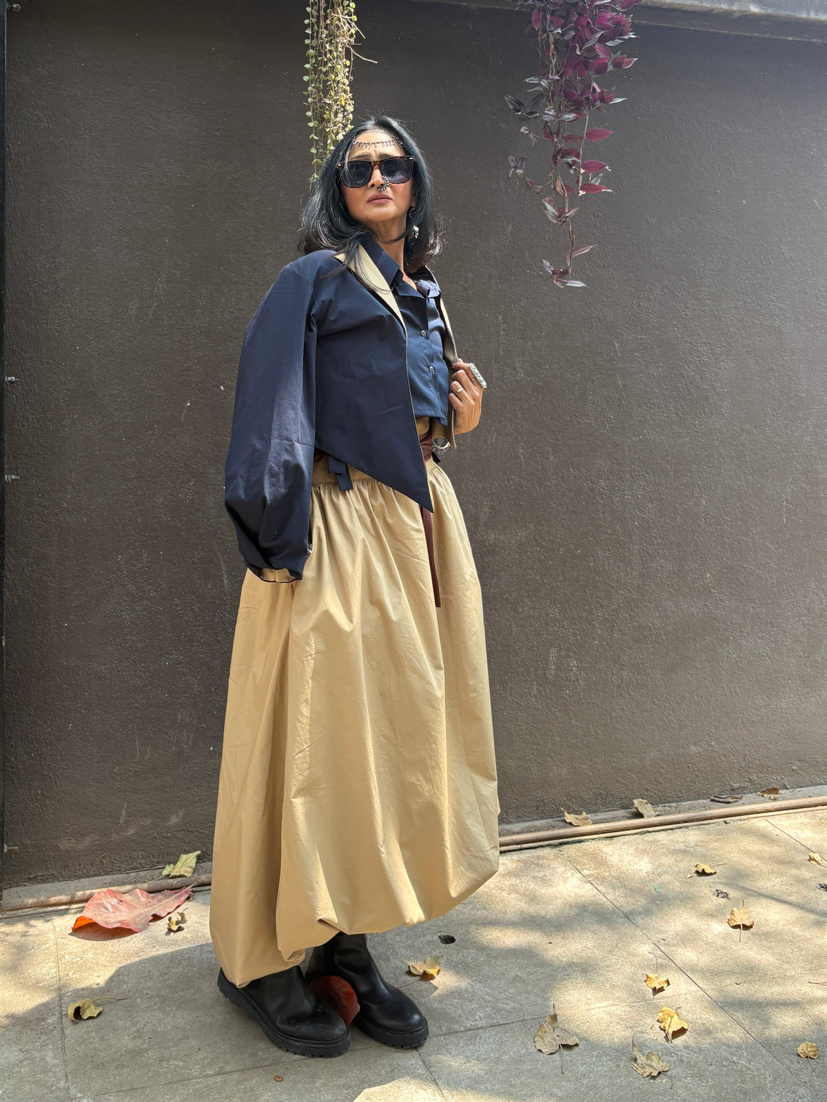 Balloon skirt- Navy bib set