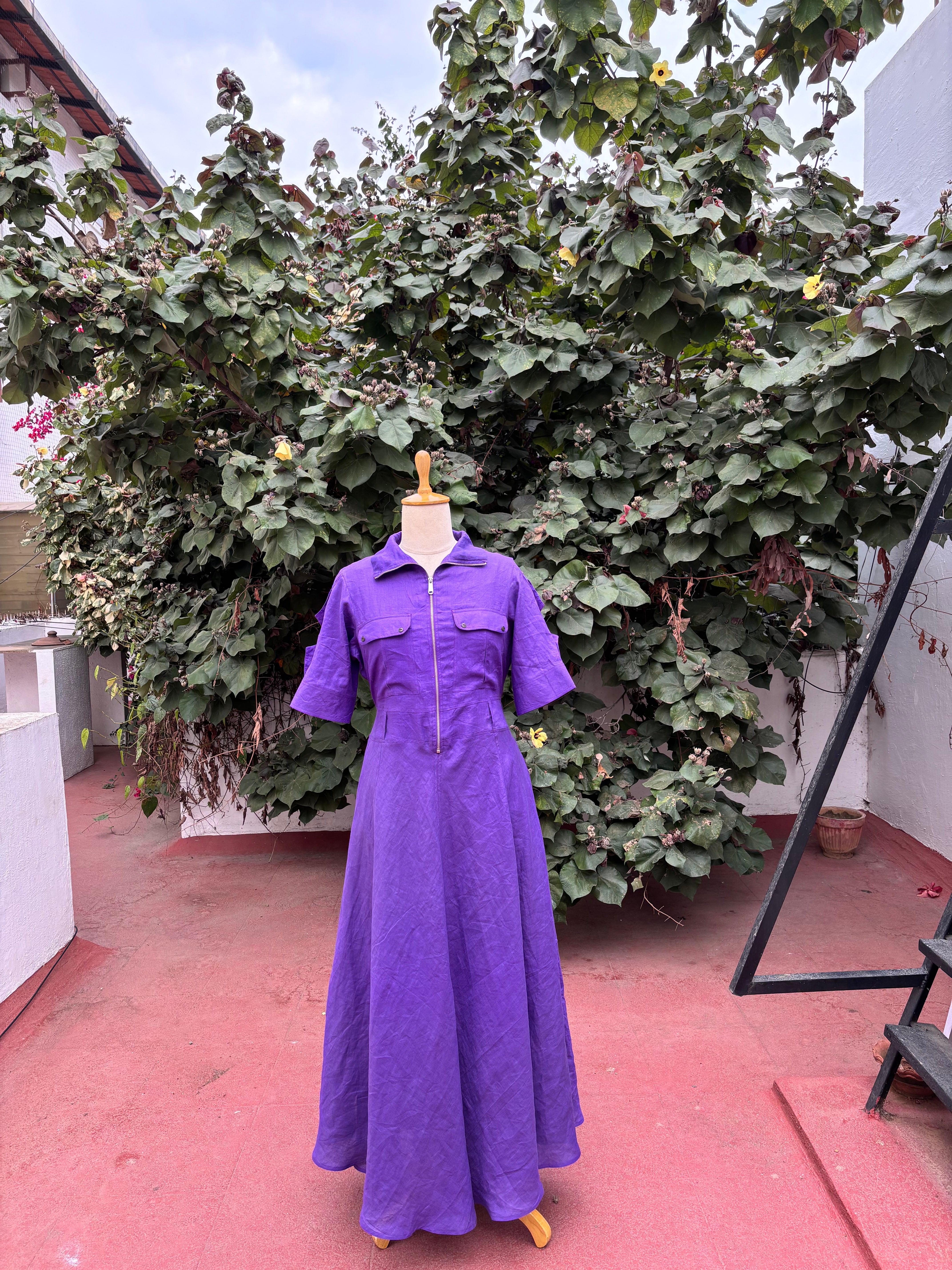 City line linen dress