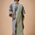 Sage linen saree