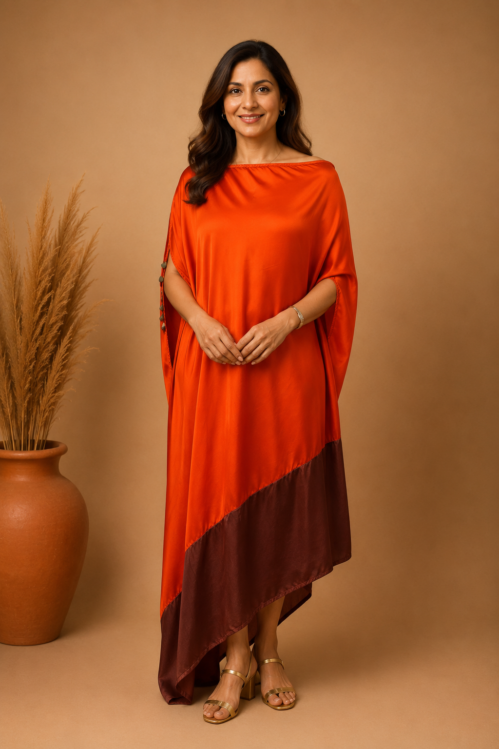 Aveline Colour Block Cowl Dress