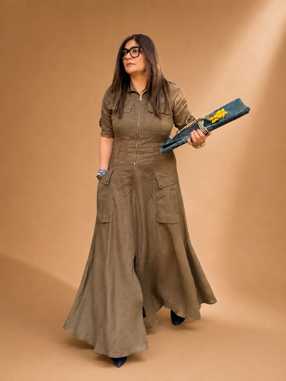 City line linen dress