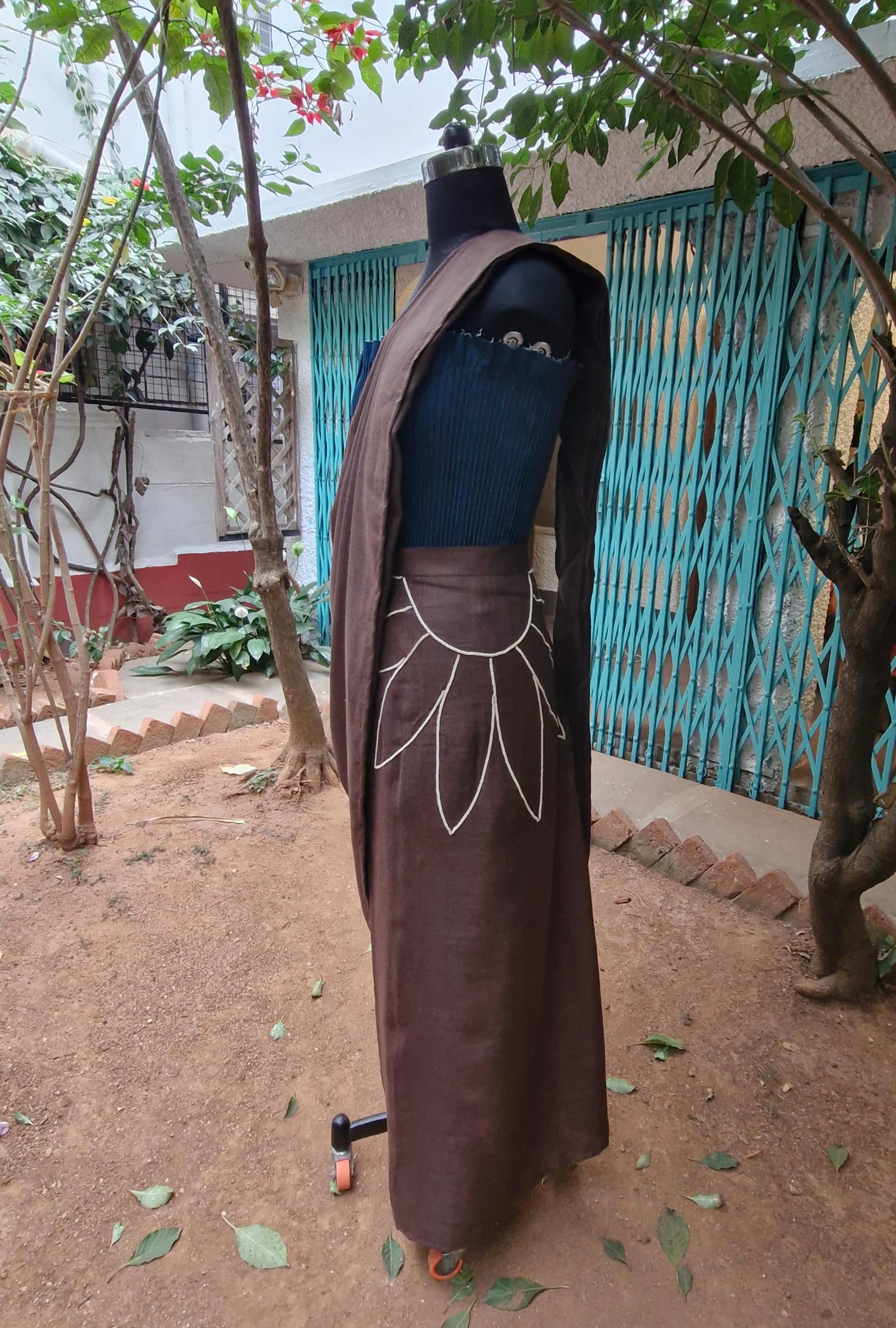 Linen blooming sunflower