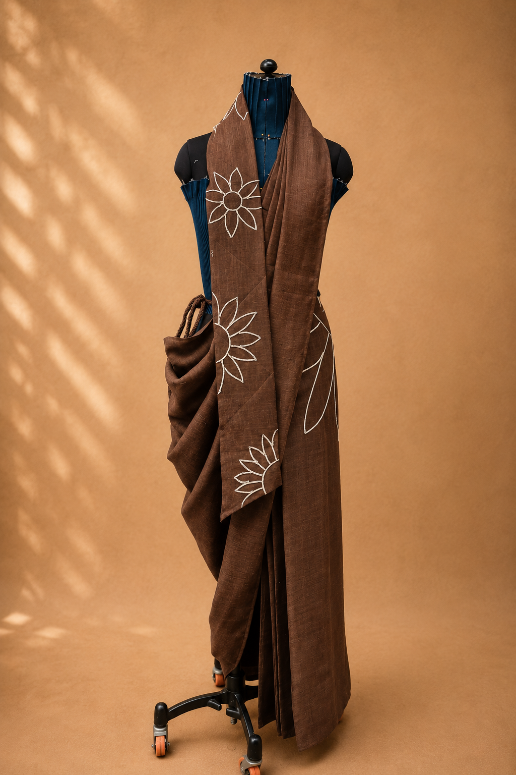 Linen blooming sunflower