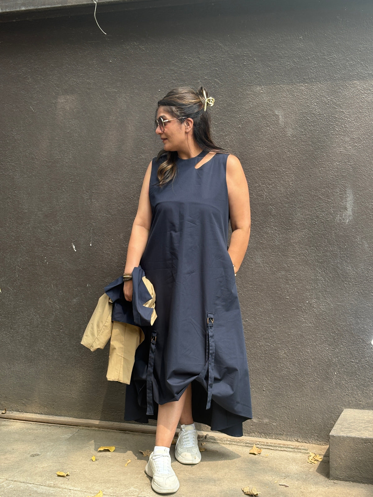 Midnight drape- Crunch up dress