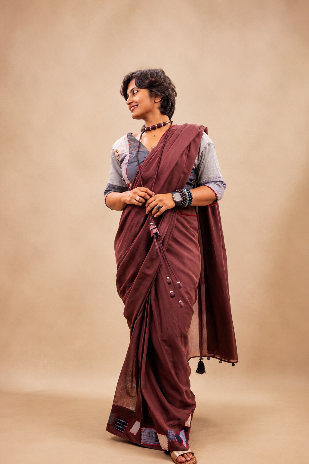 Wine mul saree