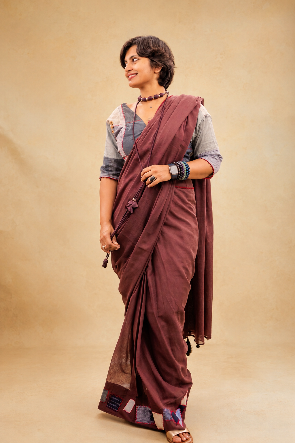 Wine mul saree