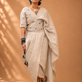 Linen dhoti saree set