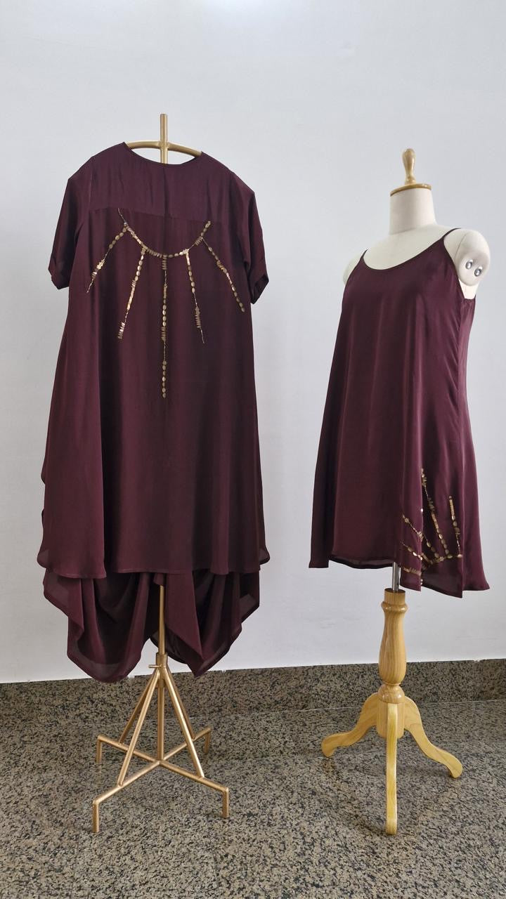 Tunic & Boho Skirt Set in crepe
|3 Piece Bohemian
Fashion Ensemble