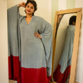 Bohemian
style kaftan
crafted in
soft crepe
fabric